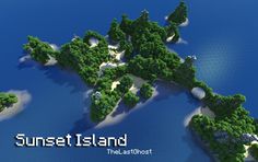 an island with trees and sand in the middle is featured for sunset island game design