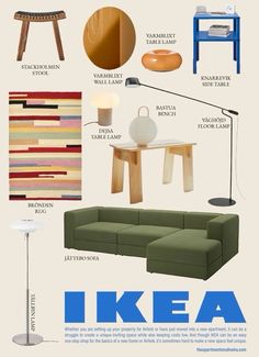 a poster with different types of furniture in it