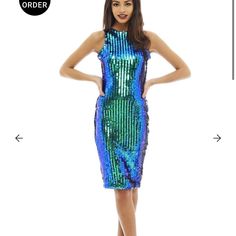 Questions? Leave A Comment Below! This Is A Uk 10. It Runs Like A 2/4 Small Usa. See Measurements Never Worn Clean Clean Home. Pet & Smoke Free Fast Shipping Perfect For A Bachelorette Party New Year’s Eve Beyond Taylor Swift Phish Concert This Holographic Sequin Covered Midi Dress With A High Cut In Neckline Will Draw All Eyes To You This Season. The Bodycon Style And Eye Catching Sequins Create The Ultimater Party Look! Finish The Look With Some Simple Heels And Let The Dress Do All The Talkin Glamorous Blue Stretch Bodycon Dress, Glamorous Sleeveless Blue Bodycon Dress, Glamorous Blue Sleeveless Bodycon Dress, Blue Sleeveless Glamorous Bodycon Dress, Blue Bodycon Party Dress, Blue Bodycon Dress For Parties, Elegant Blue Mini Dress For Costume Party, Blue Sequins Bodycon Dress For Party Season, Blue Sequin Bodycon Dress