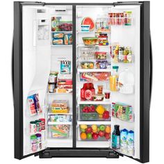 an open refrigerator filled with lots of food