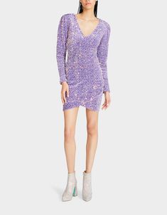 Dazzle 'em in the Liah Mini Dress! This smashing party dress features purple sequins and a perfectly-fitted long-sleeve silhouette. Look chic and stay comfortable all night long - it's the little dress with a big sparkle! Polyester 95% Elastane 5% Hand wash cold, lay flat to dry Imported Purple Sequins Dress, Purple Sequin Dress, Sequins Dress, Toddler Boy Shoes, Sleepwear & Loungewear, Boys Coat, Halloween Fashion, Mens Skin Care, Little Dresses