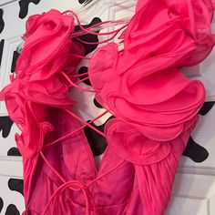 Worn Once, Size 10 With No Alterations. Pink Ruffled Chiffon Prom Dress, Chiffon Maxi Dress With Ruffles For Prom Season, Chiffon Ruffle Maxi Dress For Prom, Silk Chiffon Ruffled Dress For Gala, Ruffled Chiffon Dress For Prom Season Parties, Fitted Silk Chiffon Party Dress, Ruffled Chiffon Dress For Prom Party, Pink Ruffled Maxi Dress For Gala, Feminine Evening Chiffon Dress With Ruffles