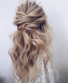 Half Pony Hairstyles, Half Pony, Pony Hairstyles, Prom Hairstyle, Product Styling, Boho Wedding Hair, Long Blonde