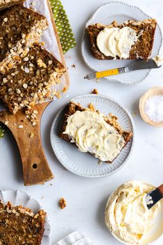 This Brown Butter Apple Oat Walnut Bread with Whipped Honey Butter is loaded with rich and spicy flavors and studded with hearty texture. Then it's slathered with a creamy swirl of honey kissed butter and crunchy sea salt flakes for the ultimate finish. Whipped Honey Butter, Whipped Honey, Toasted Oats, Spiced Apple Cider, Butter Bread, Savory Tart, Honey Butter