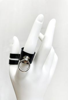 LIMITED EDITION Handmade in deadstock patent leather, these rings are the perfect high-shine accessory to catch the eye. Each ring featured a tiny silver O-ring, and is secured with a single gunmetal rivet around the back. For custom sizing, please contact hello@shoptrued.com. Black Punk Style Open Ring Jewelry, Punk Style Black Metal Rings, Black Punk Metal Rings, Black Metal Punk Rings, Punk Style Adjustable Black Ring, Adjustable Black Punk Style Rings, Just Peachy, Candle Diffuser, Ring Pendant Necklace