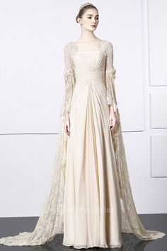 Long Sleeve Lace Evening Dress, Chiffon Evening Dresses, Long Sleeve Evening Dresses, Lace Evening Dresses, Chiffon Gown, Applique Dress, Chiffon Prom Dress, Chiffon Lace, Evening Dresses Long