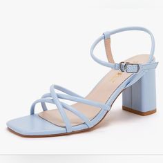 Nib New In Box Tinstree Blue Strappy Sandals Size 7 Trendy Blue Strappy Sandals, Blue Strappy Synthetic Heels, Blue Synthetic Strappy Heels, Blue Strappy Sandals For Summer, Blue Strappy Sandals For Spring, Light Blue Block Heel Sandals For Spring, Spring Light Blue Block Heel Sandals, Prom Shoes Blue, Bershka Boots