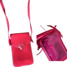 New crossbody red heart iPhone plus bag purse small festival bag m Has slot for ID too Small Festival, Red Leather Bag, Slouchy Bag, Coach Crossbody Purse, Medium Handbags, Festival Bag, Black Leather Purse, Vegan Bags, Coach Crossbody Bag