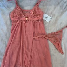 New With Tags, Size Large But Fits More Like Medium. Snap Front Closure With Pretty Lace Detailing. Coloring Is “Mauve Glow” Women's Intimates, Baby Dolls, Pink Ladies, Slip On, Lingerie, Tags, Lace, Pink, Women Shopping