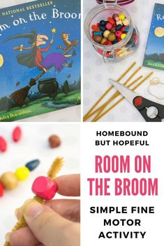 the room on the broom activity is fun for kids to do with their mother's day