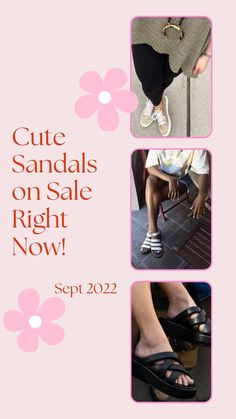 Sandals On Sale, Cute Sandals, Sandals For Sale, Ribbon Slides, Minimalist Outfit, School Outfit, Platform Shoes, Date Night Outfit, Beach Outfit