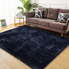 PRICES MAY VARY. 【Ultra Soft Feeling】Our shag area rug is made of durable synthetic microfiber which makes the rug super soft and durable. Feature 1.57" pile, 400 GSM High-density shag carpet surface(total about 650GSM with bottom), you will feel like walking on the clouds if you go barefoot on the rug. Undoubtedly a good choice for relaxing yourself after a long day of work! 【Anti-Slip Bottom】The non-woven fabric anti-slip bottom of our area rug is designed with thousands of dots that provide a Pretty Area Rugs, Fuzzy Rug, Shag Carpet, Velvet Carpet, Plush Carpet, Contemporary Room, Fluffy Rug, Kids Room Rug, Shag Area Rug