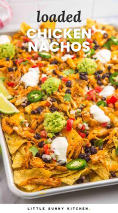 the loaded chicken nachos is ready to be eaten