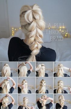 Sanggul Modern, Pull Through Braid, Penteado Cabelo Curto, Braided Hairstyles Easy, Shoulder Length Hair, Bridesmaid Hair, Up Hairstyles, Pretty Hairstyles, Fall Hair