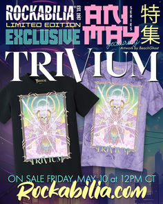 an advertisement for the rockabilla festival featuring trivium t - shirt design