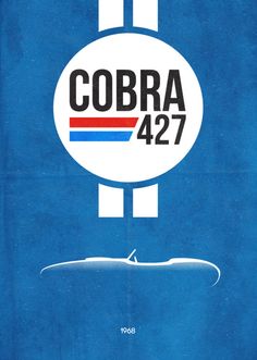 a blue poster with the words cobra 427 on it