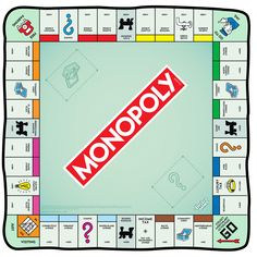 monopoly board game with the word monopoly in red on it's front and bottom corner