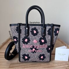 100% Authentic Brand New With Tags K8207 Ella Herringbone Floral Mini Tote Black Multi And Gold Hardware 8.5”Top, 6.5”Bottom (L) X 7” (H) X 2” (D) Long Strap Included Designer Black Bags For Spring, Kate Spade Black Bags For Spring, Kate Spade Tote Shoulder Bag With Detachable Handle, Kate Spade Black Spring Bag, Nightmare Before Christmas Purse, Kate Spade Tote Shoulder Bag For On-the-go, Kate Spade Tote With Gold-tone Hardware, Kate Spade Black Shoulder Bag For On-the-go, Kate Spade Black Shoulder Bag With Gold-tone Hardware