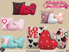 valentine's day pillows and cushions for the simse game love is in the air