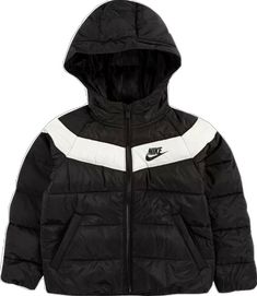 Nike Hooded Puffer Jacket For Fall, Nike Cotton Hooded Outerwear, Nike Spring Outerwear With Double-lined Hood, Spring Nike Outerwear With Double-lined Hood, Nike Hooded Puffer Jacket For Spring, Black Nike Cotton Outerwear, Nike Black Cotton Outerwear, Baby Boy Booties, Baby Boy Outfits Swag