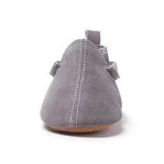 Gray Suede Baby Shoe – Zutano Non-slip Leather Slip-on Booties, Suede Moccasins With Soft Closed Toe, Suede Moccasins With Soft Sole And Closed Toe, Closed Toe Suede Moccasins With Soft Sole, Leather Slip-on Booties With Non-slip Sole, Suede Booties With Rubber Sole And Closed Toe, Suede Closed Toe Booties With Rubber Sole, Leather Slip-on Booties With Soft Sole, New Sibling