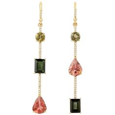 Kelly Rutherford, Chrome Tourmaline, Cocktail Earrings, Tourmaline Earrings, Gold Line, Editing Service, Chain Jewelry, Drop Earring, Jewelry Inspo