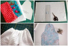 four pictures showing different ways to sew