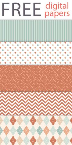 four different patterns with the text free digital papers