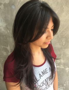 Long Layered Brunette Hairstyle Swoopy Bangs, Long Hair For Women, Layered Haircuts For Long Hair, Long Shag Hairstyles, Long Shag Haircut, Long Shag, Soft Shag, Crop Hair, Hairstyles And Haircuts