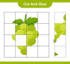 the cut and glue game with grapes