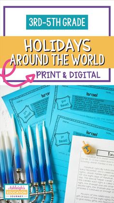 the 3rd grade holiday around the world print and digital activity for students to practice their writing skills