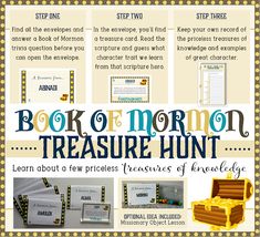 the book of mormon treasure hunt is an easy way to learn how to use it