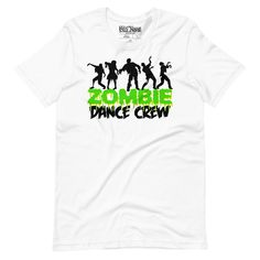 This Zombie Dance Crew t-shirt combines two of your favorite things: zombies and dancing! Perfect for anyone who loves busting out some moves, even when they're undead. Whether you're hitting the dance floor or the graveyard, this shirt lets everyone know you're part of the most spook-tacular dance crew around. If you're a zombie enthusiast and can't resist a good dance party, this tee is made for you. It's a hilarious way to show off your love for dancing monster zombies, whether you're at a Halloween party, a dance-off, or just trick-or-treating with friends. * 100% combed and ring-spun cotton (Heather colors contain polyester) * Fabric weight: 4.2 oz./yd.² (142 g/m²) * Pre-shrunk fabric * Side-seamed construction * Shoulder-to-shoulder taping * Blank product sourced from Nicaragua, Mexi Zombies 2 Disney T Shirts, Zombie Dance, Dance Crew, Best Dance, Dance Party, The Dance, Dance Floor, Shoulder Taping, Halloween Shopping