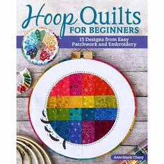 the cover of hoop quilts for beginners