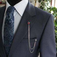 5 Models in 1 Jacket Chain Lapel Pin With Changeable Stones - Etsy Elegant Handmade Lapel Pin For Formal Occasions, Handmade Elegant Formal Lapel Pin, Elegant Handmade Formal Lapel Pin, Elegant Handmade Wedding Lapel Pin, Lapel Chain, Men Wedding Accessories, Lapel Pins Suit, Blue Suit Wedding, Lapel Brooch