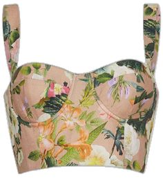 Chic Cropped Floral Print Crop Top, Fitted Cropped Floral Print Crop Top, Feminine Fitted Cropped Top, Feminine Fitted Cropped Crop Top, Fitted Feminine Cropped Top, Fitted Linen Crop Top, Fitted Floral Print Linen Top, Fitted Linen Top With Floral Print, Corset Crop Top