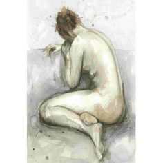 a painting of a nude woman sitting on the ground with her back to the camera