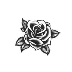 a black and white drawing of a rose