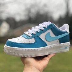 Custom Painted 4 Tone Design All Colors Can Be Customized Price Is Negotiable Painted With Angelus Leather Paint Processing Time: 1-2 Weeks All Sizes Are Available Follow And Message Me On Ig For A Cheaper Price: @_lacedbylee Nike Custom Sneakers In Light Blue, Nike Custom Sneakers With Boost Midsole In Light Blue, Nike Custom Sneakers With Cushioned Footbed And White Sole, Blue Nike Air Force 1 With Rubber Sole, Nike Air Force 1 Blue With Rubber Sole, Nike Air Force 1 Blue Leather, Blue Nike Air Force 1 Low-top With Rubber Sole, Blue Low-top Nike Air Force 1 With Rubber Sole, Custom Low-top Light Blue Sneakers With Contrast Sole