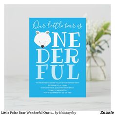 a card with the words onederful on it and a vase full of flowers