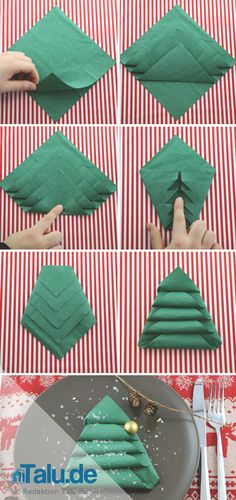 how to make an origami christmas tree out of napkins