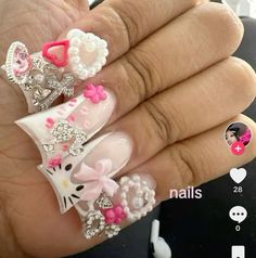 Sanrio Duck Nails, Hello Kitty Duck Nails, Hello Kitty Nails