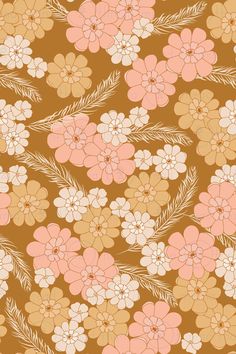 an image of a flower pattern on a brown background