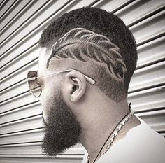 TRENDY Hair Tattoos and Designs! Black Haircut Styles, Cool Hair Designs, Taper Fade Haircut, Black Men Haircuts