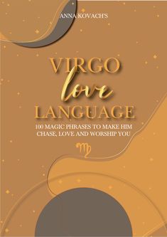 the cover of virgo love language, which includes gold lettering and an abstract background