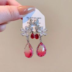 Red Flower-shaped Jewelry For Spring, Red Flower-shaped Spring Jewelry, Red Flower Jewelry For Spring, Red Jewelry Spring Gift, Red Jewelry For Spring Gift, Letter Rings, Flower Letter, Letter Earrings, Letter Ring