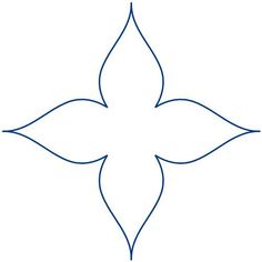 the outline of a flower is shown in blue