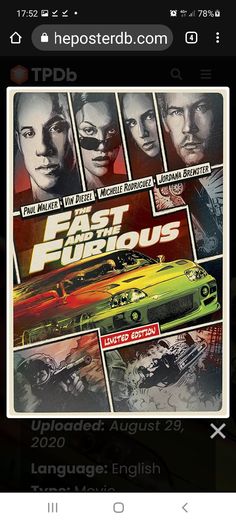 the fast and the fabulous movie poster is displayed on an iphone screen, with text below it