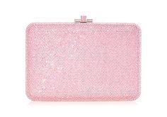 Judith Leiber Couture Siam Slim Slide Light Pink Pink Rhinestone Clutch For Evening, Pink Chic Evening Bag For Formal Occasions, Elegant Pink Evening Bag, Elegant Pink Evening Bag For Events, Elegant Blush Evening Clutch, Glamorous Pink Evening Bag With Rhinestones, Elegant Blush Clutch For Formal Events, Elegant Blush Clutch For Formal Occasions, Pink Rhinestone Clutch For Events