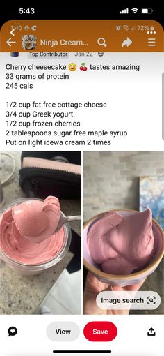 an instagram page with pink gel in the middle and texting about how to use it